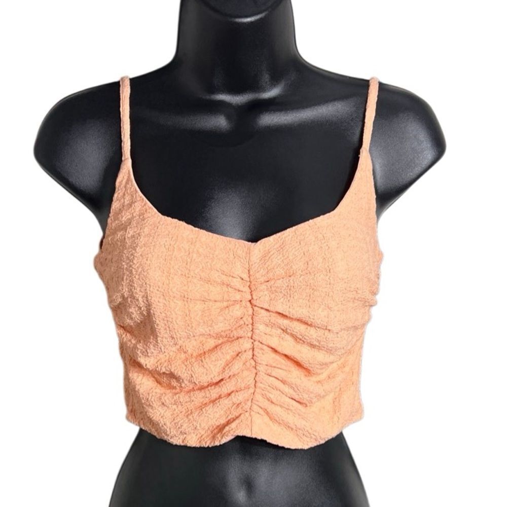 Skylar Rose ruched crop top camisole tank Peach Size XS
